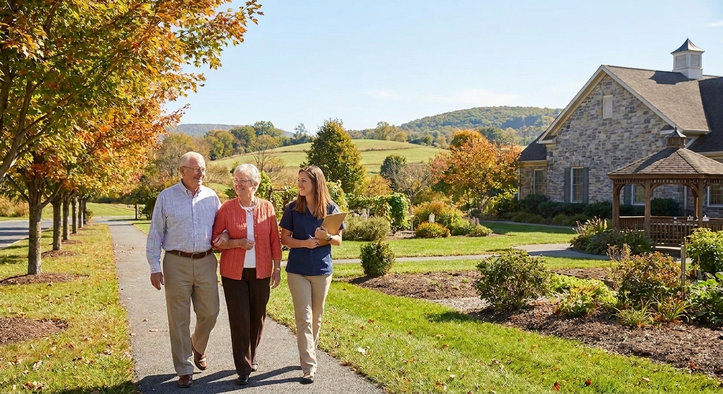 Family discussing senior living resources in the Lehigh Valley