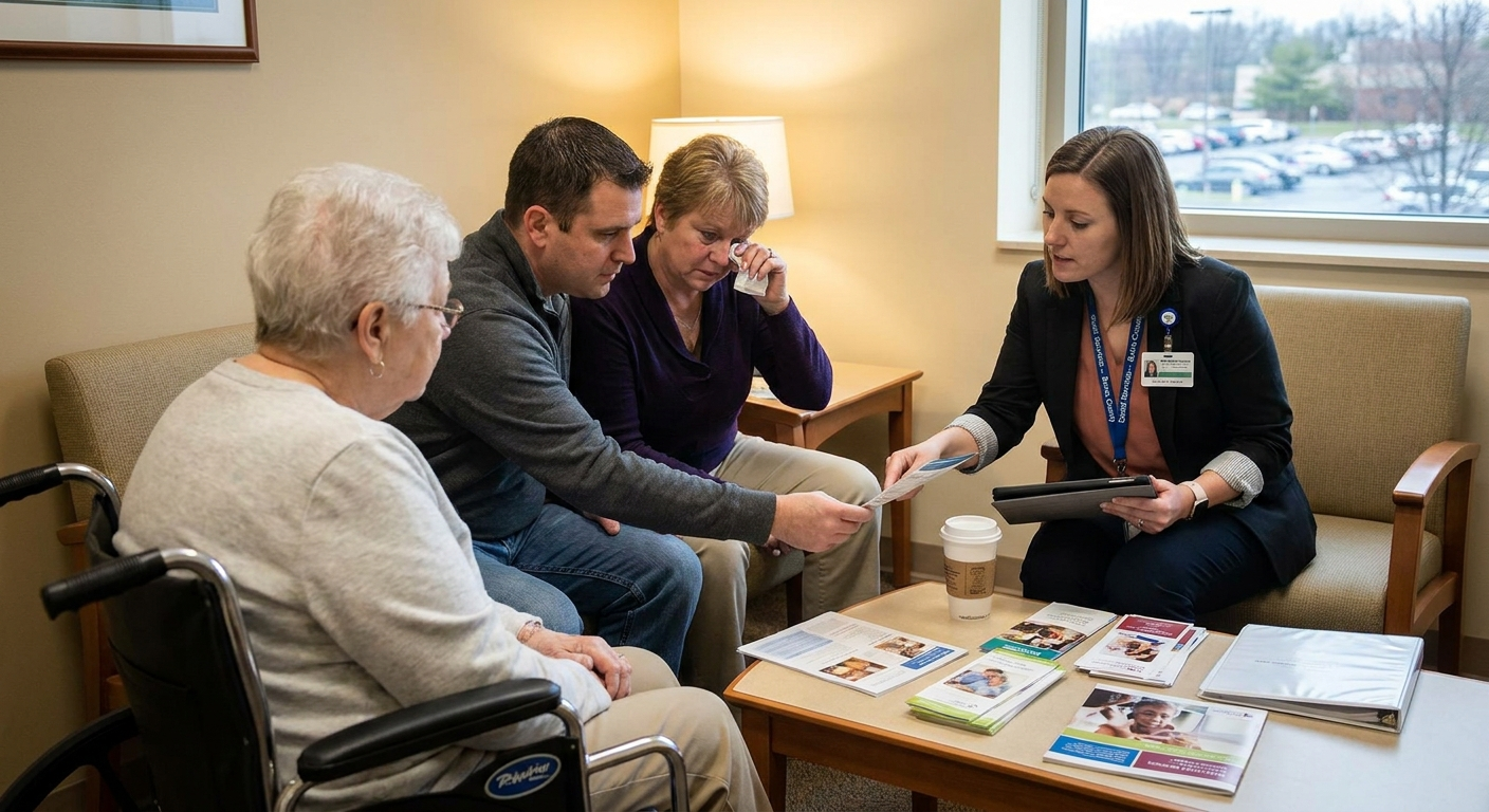 Hospital social worker helping Berks County family understand care options